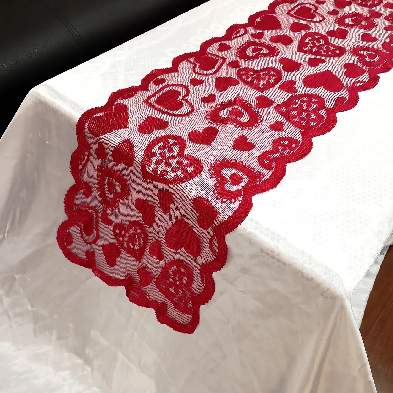 Behogar красного цвета с узором в виде сердца Настольная дорожка украшения для