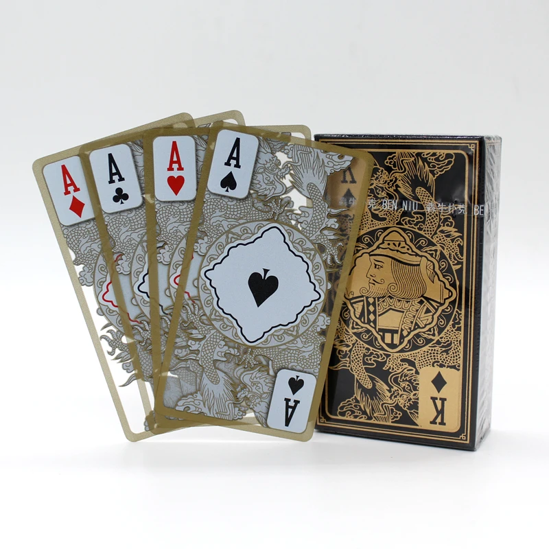 Высокое качество пластик ПВХ покер водонепроницаемый прозрачный золотой край