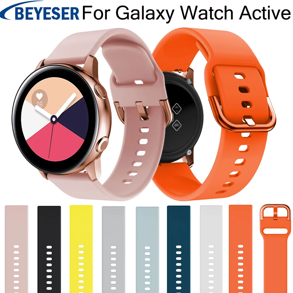 20 мм Силиконовые Ремешки для наручных часов для samsung galaxy watch Active 2 40 44 мм умный спортивный ремешок для samsung galaxy watch 42 мм ремешок для наручных часов