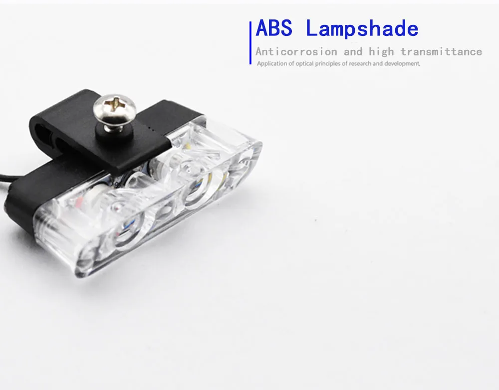 Высокая яркость 12 В 2x2 4LED Красный/Синий Белый Полицейский Автомобиль Строб вспышка света аварийного Предупреждение 3 мигает туман фары автомобиля укладки