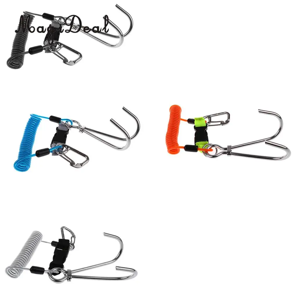 

MagiDeal 316 Stainless Steel Scuba Diving Double Hook Snorkeling Underwater Emergency Carabiner