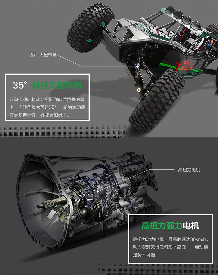 Хороший товар! 2,4G Радио пульт дистанционного управления RC автомобиль Электрический полный привод скалолазание короткие карты пустыня внедорожный Дрифт автомобиль два шестерни
