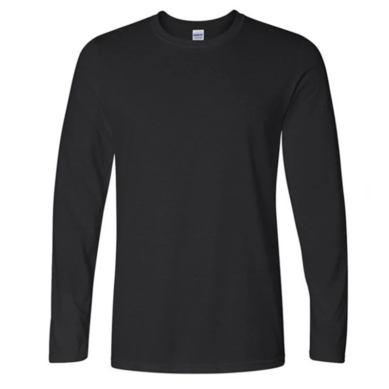 Gildan Brand Men's Long Sleeve T-shirts Spring Autumn Casual O Neck T Shirt Cotton New Fashion Fitness Tops&Tees Homme Camisetas