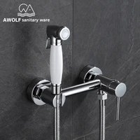 handheld toilet bidet sprayer faucet douche kit toilet jet washer solid brass bathroom hot and cold shower mixer shattaf a2153