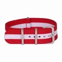 fashion 20 mm watchband men women sports red white nato fiber woven nylon watch strap wristwatch bands buckle 20mm watches belt