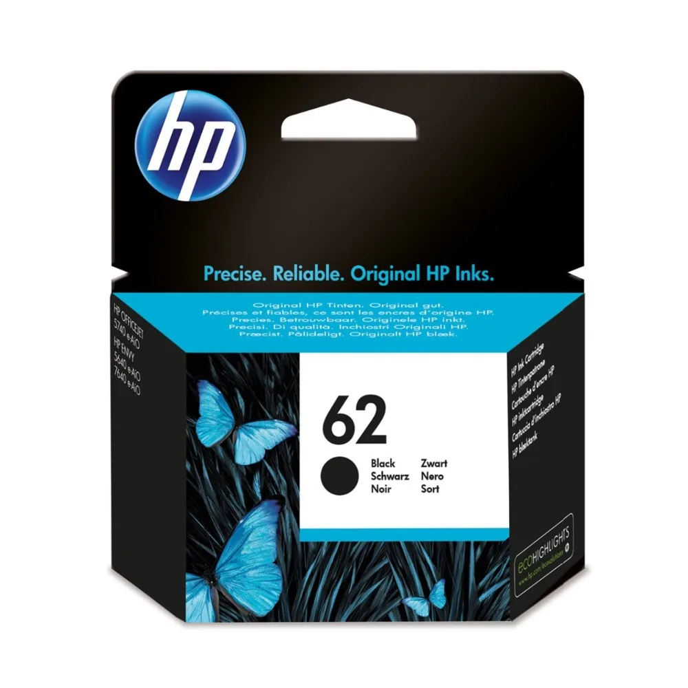 HP Cartucho de tinta original 62 negro Negro ENVY 5640 e-AiO 7640 Officejet 5740 Rendimiento esta | Компьютеры и офис