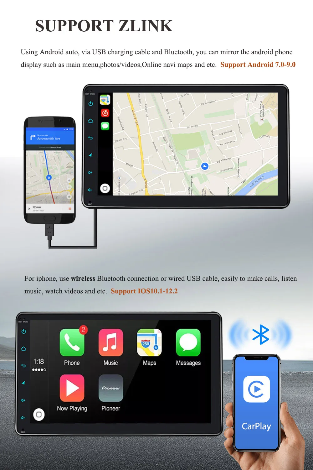 ARKRIGHT 9 ''1Din dvd-плеер автомобиля/Android 8,1 аудио Радио стерео/4+ 64 гб поддержка 4G sim-карты DSP/2.5D изогнутый экран SC9853i