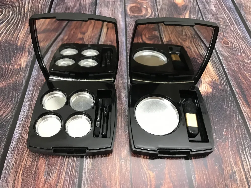

10PCS 2G Matte Black Compact Powder Case with Mirror Aluminum pan Cosmetic Powder Container Empty Powder Compact Case Container
