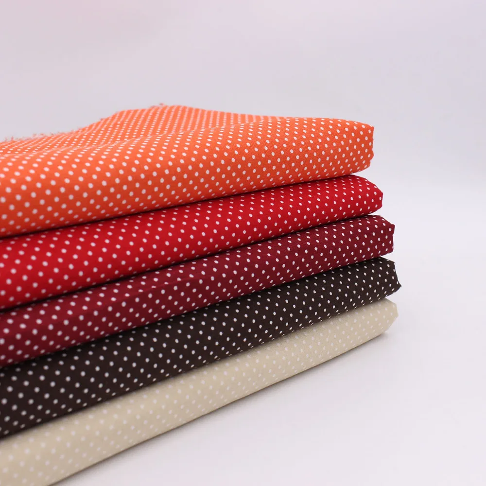 5 шт. &quotМини в красный горошек&quot из хлопчатобумажной ткани жира четверти tissus