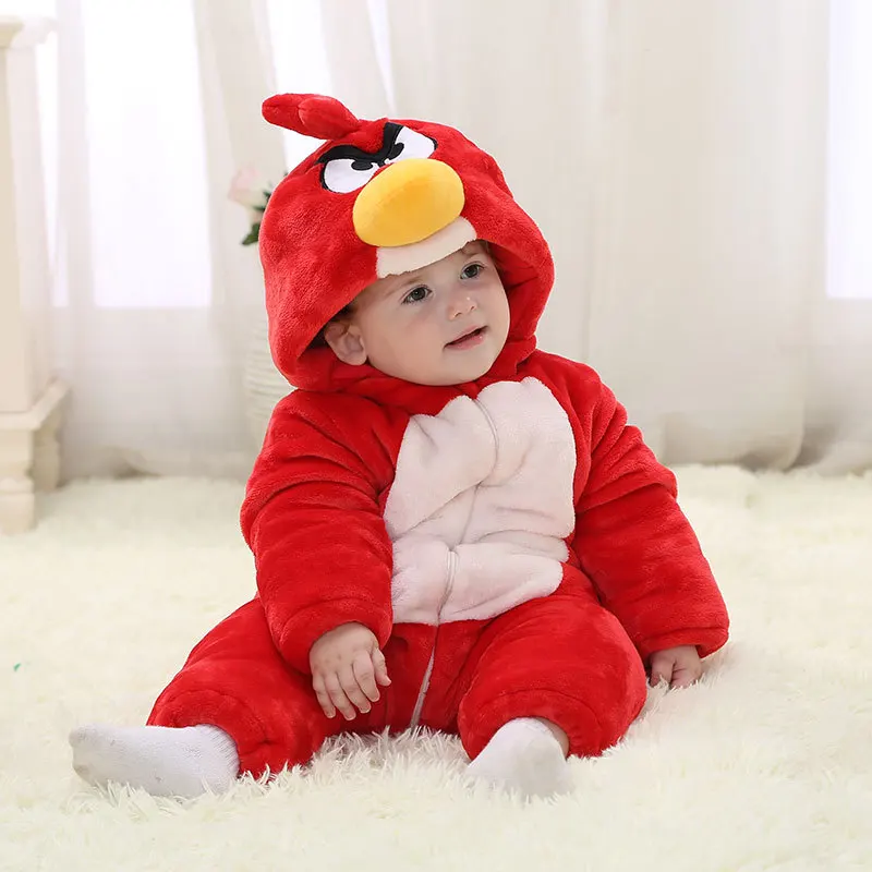 2021 зимний комбинезон детский детская одежда с рисунками и красной птицы