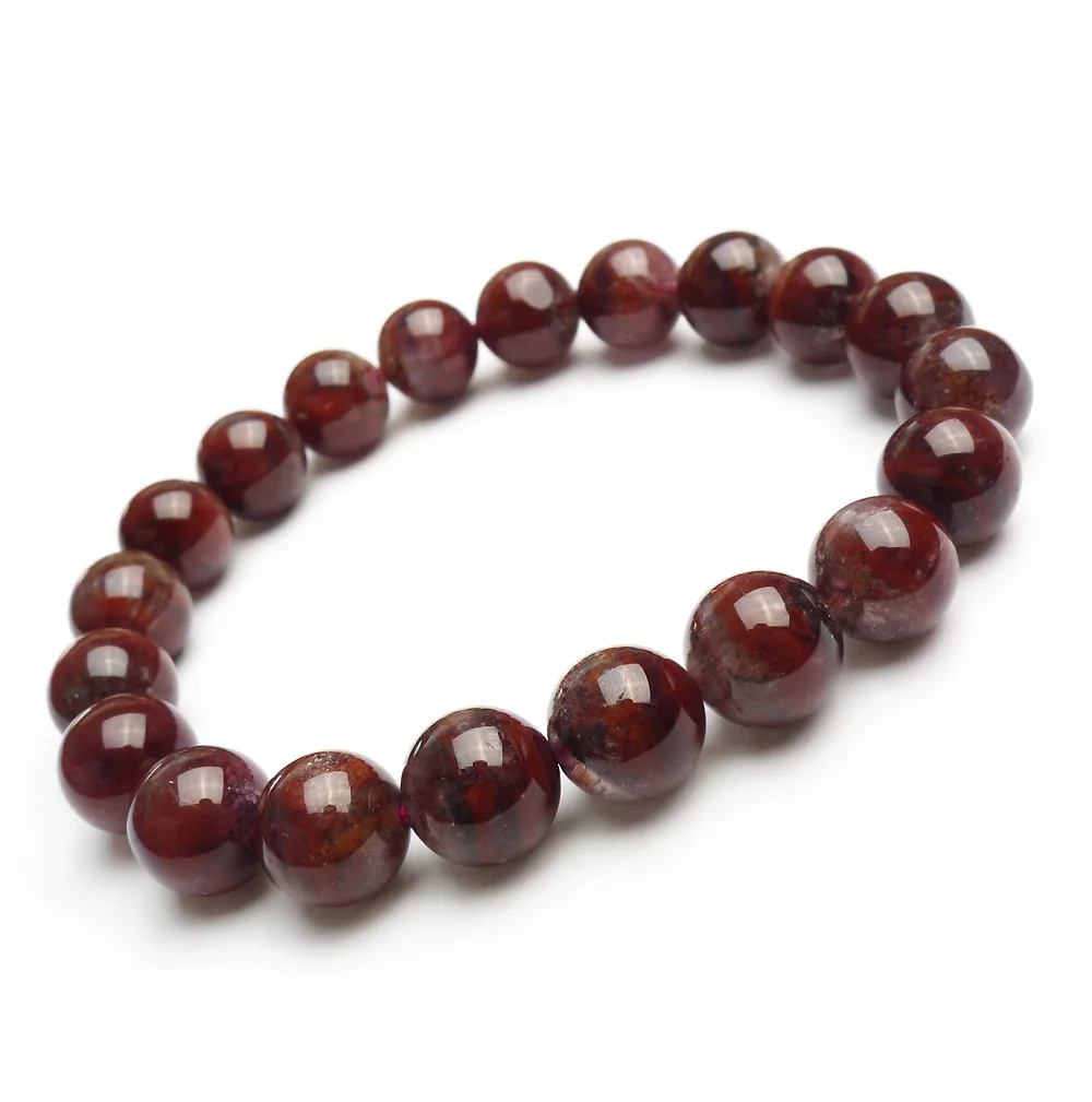 Genuine Natural Auralite 23 Canada Round Beads Bracelet Crystal Red Purple Women Men 10mm Stone Rarest Jewelry AAAAA | Украшения и