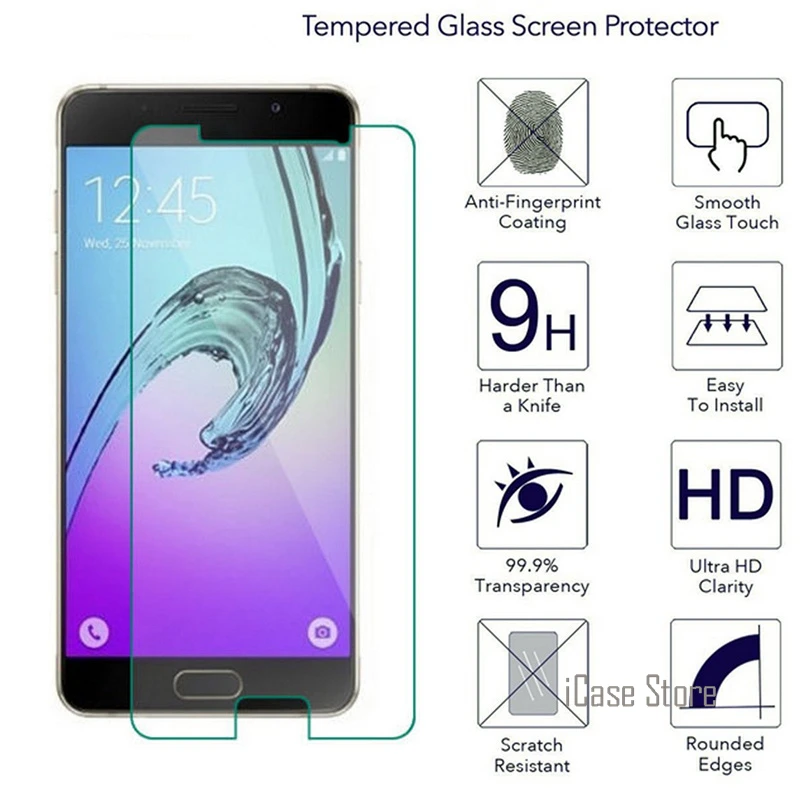 С уровнем твердости 9 H закаленное Стекло Экран протектор для samsung Galaxy A5 A7 A3 2017