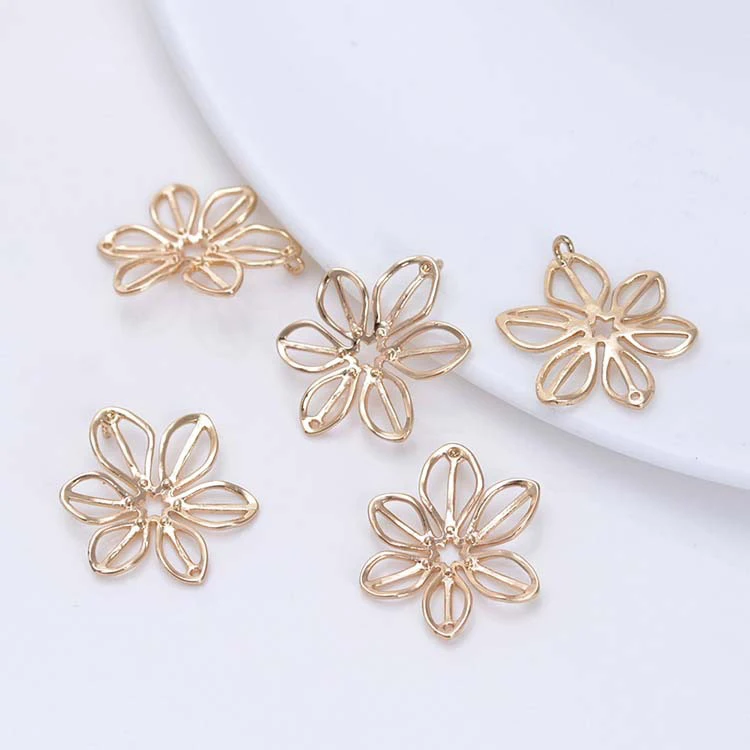 Латунный цветочный Соединитель с покрытием 24-каратным золотом подвески сделай