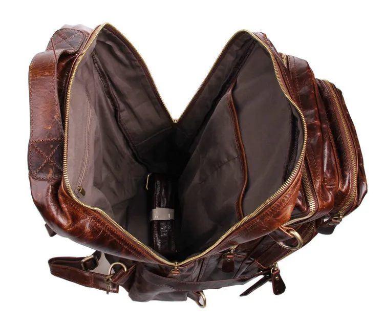 J.M.D Men's Leather Backpack Large Capacity Real School Brown Laptop for Travelling 7039Q | Багаж и сумки