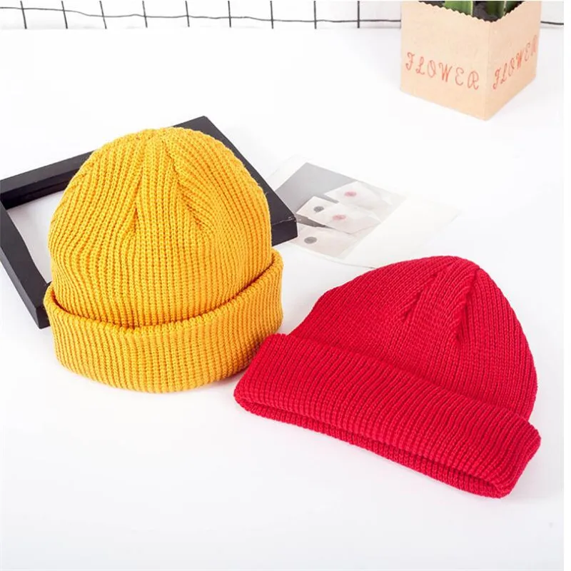 2019New мужская вязаная шапка Skullcap повседневная короткая шерстяная женская в стиле