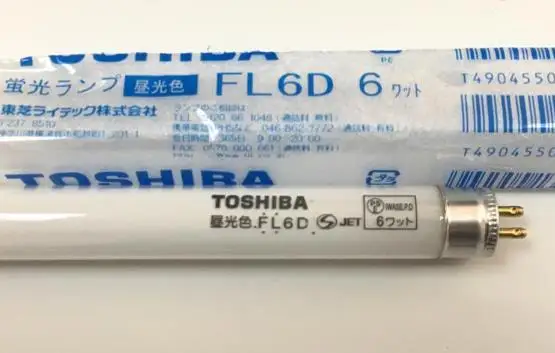 10 шт. флуоресцентная лампа TOSHIBA FL6D 6 Вт дневного света T5 6500K DHL EMS Бесплатная