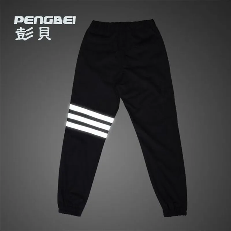 Spring men pants baggy hip hop sport night running biker 3m reflective parkour jogger outdoor casual harem cargo trousers | Мужская