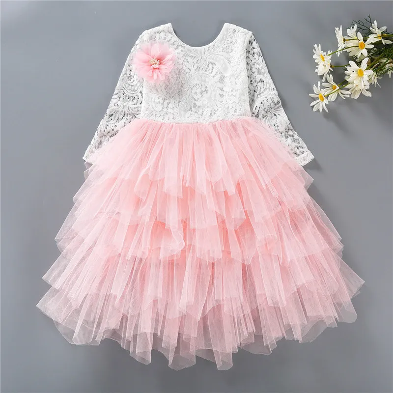 

Children Cosplay Dress Girl Princess Dress Girls Kids Cartoon Princess Lace Flower Dresses Halloween Party Costume C120