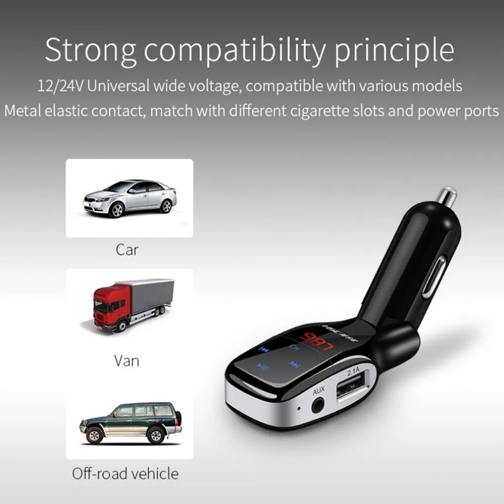 HSC YC37 Dual USB 3.1A автомобильное зарядное устройство Bluetooth MP3 плеер Быстрая зарядка