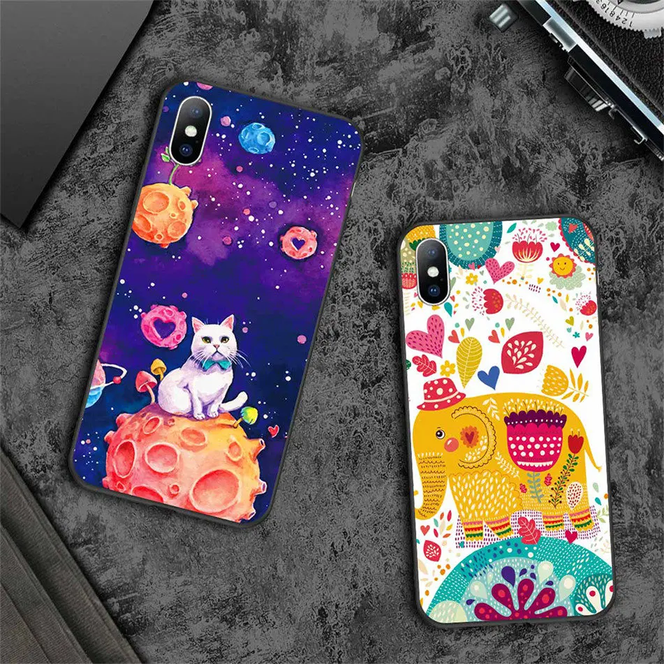 USLION 3D мультяшный рельефный чехол для iPhone 11 Pro Max XR Xs Max Мягкий силиконовый чехол для телефона s для iPhone 6 6S 8 7 Plus 5 5S SE