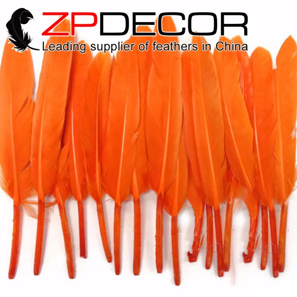 

Zpdecoration перо 100 шт./лот 10-15 см (4-6 дюймов) ручной выбор гладкие оранжевые утки кочеты свободные перья для украшения свадьбы