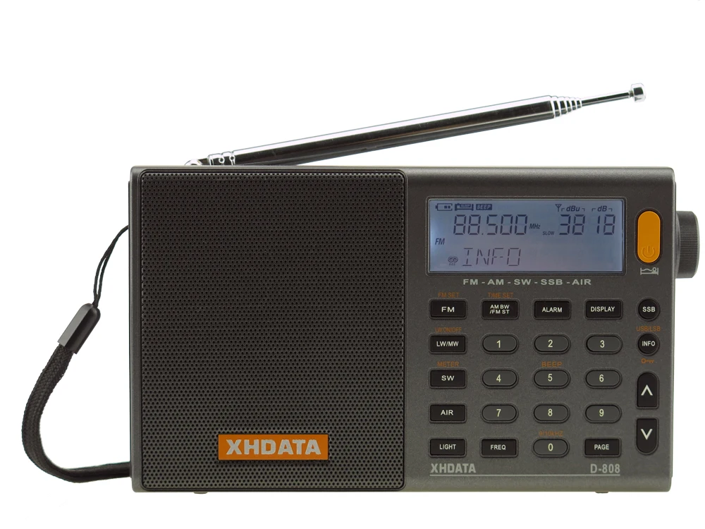 XHDATA D-808 Портативный цифровой радиоприемник FM стерео/SW/MW/LW SSB воздуха RDS мульти радиодиапазоне Динамик С ЖК-дисплей Дисплей будильник