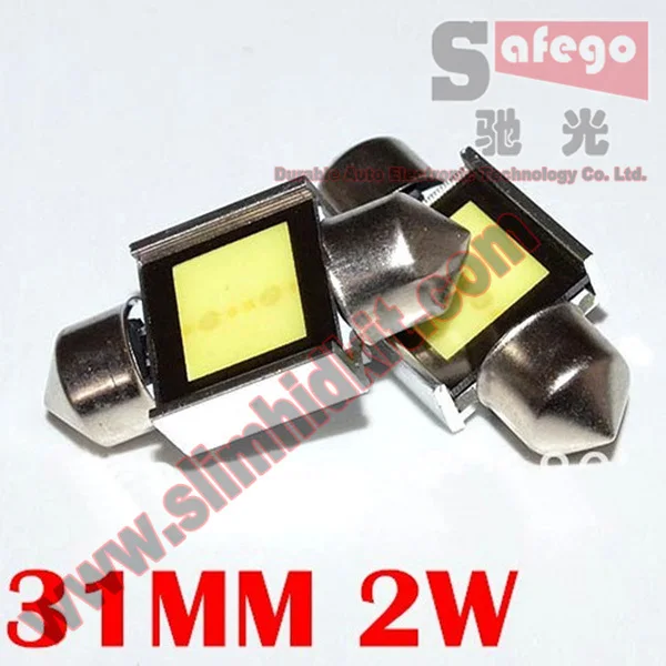 Бесплатная доставка COB Festoon led Light 2W 31mm cob chip 2 шт./лот противотуманная фара внешний