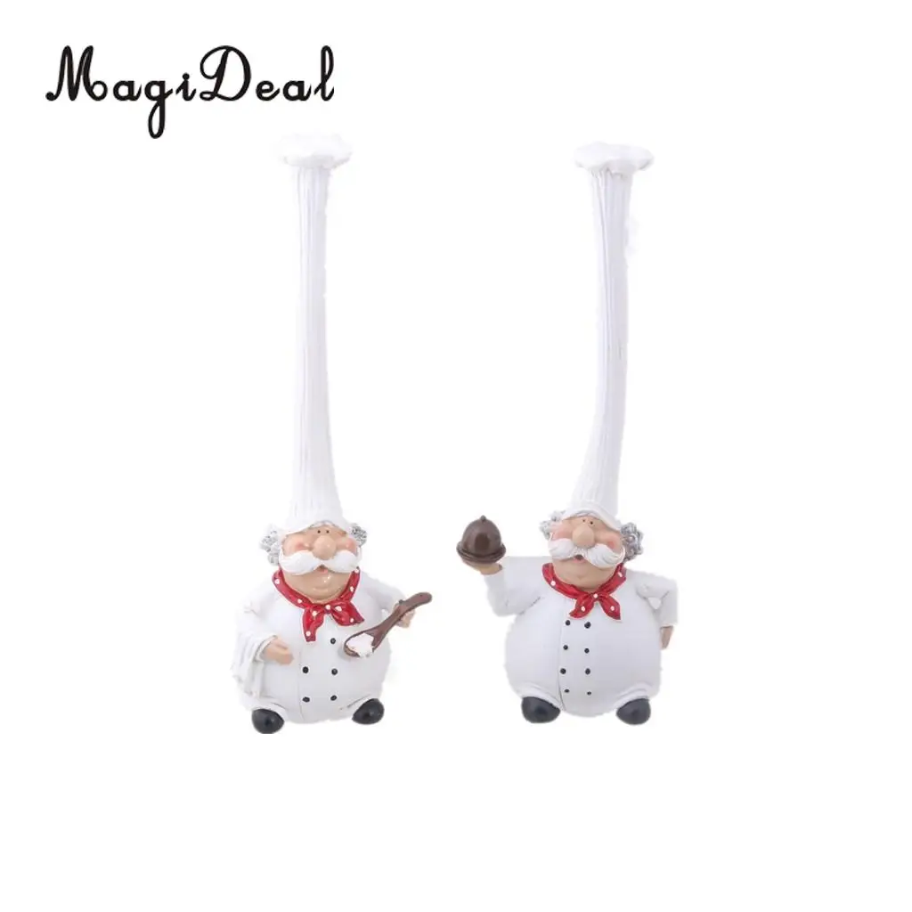 2pcs Italian Chef Figurines Kitchen Dining Bar Counter Top Decor Cooking Statue Collectible Housewarming Gift | Дом и сад