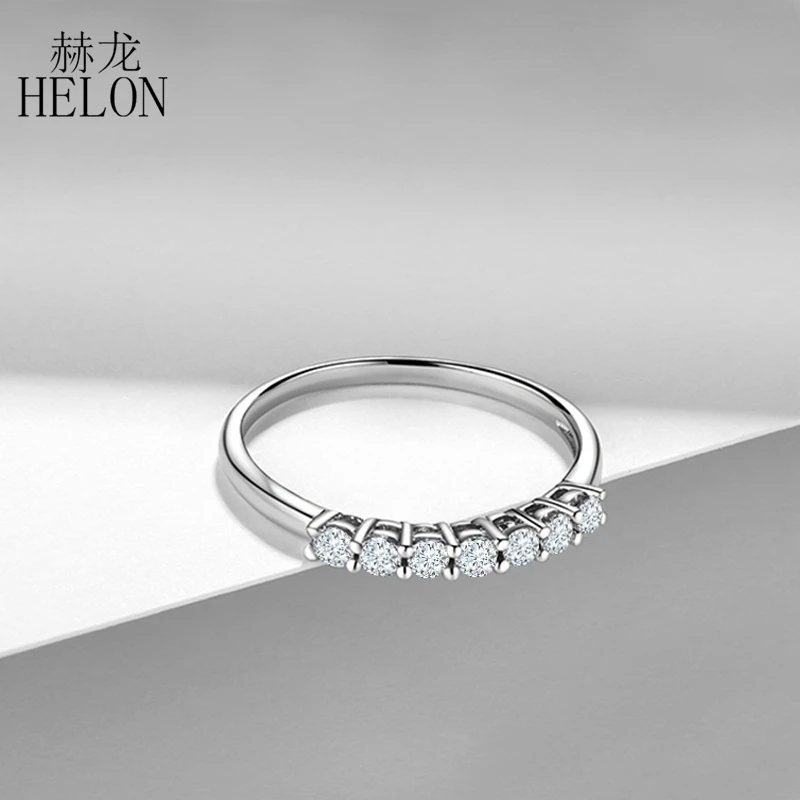 HELON Moissanite кольцо VVS/FG Lab Grown с алмазом Стерлинговое Серебро 925 Обручальное для