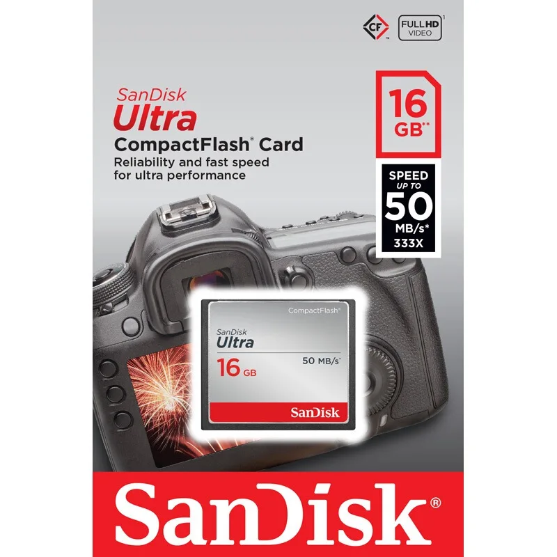 Оригинальная карта памяти SanDisk 16 ГБ CF подходит для ультракомпактной флеш карты 50