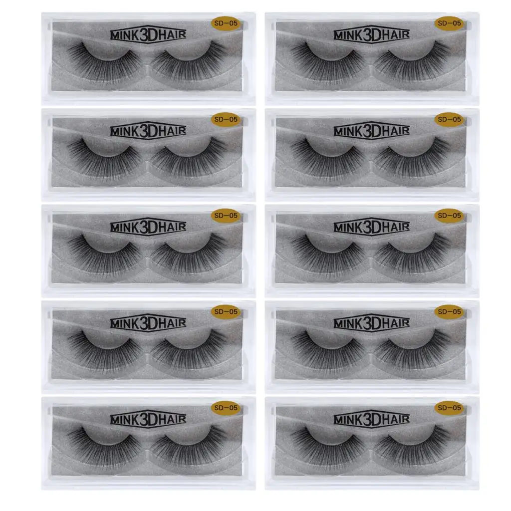 SD05(10Pairs) 10 пар норковых ресниц 3D ресницы из шерсти норки оптом норковые меховые ресницы ручной работы пересекающие натуральные норковые ресницы густые ресницы 17 видов стилей cilios - Цвет: SD05(10Pairs)