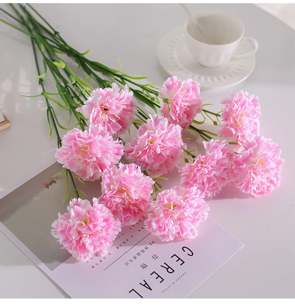 artificial flowers flower carnation silk branch wedding Bridal Bouquet Fall Vivid Fake Flowers For Wedding Home Decoration