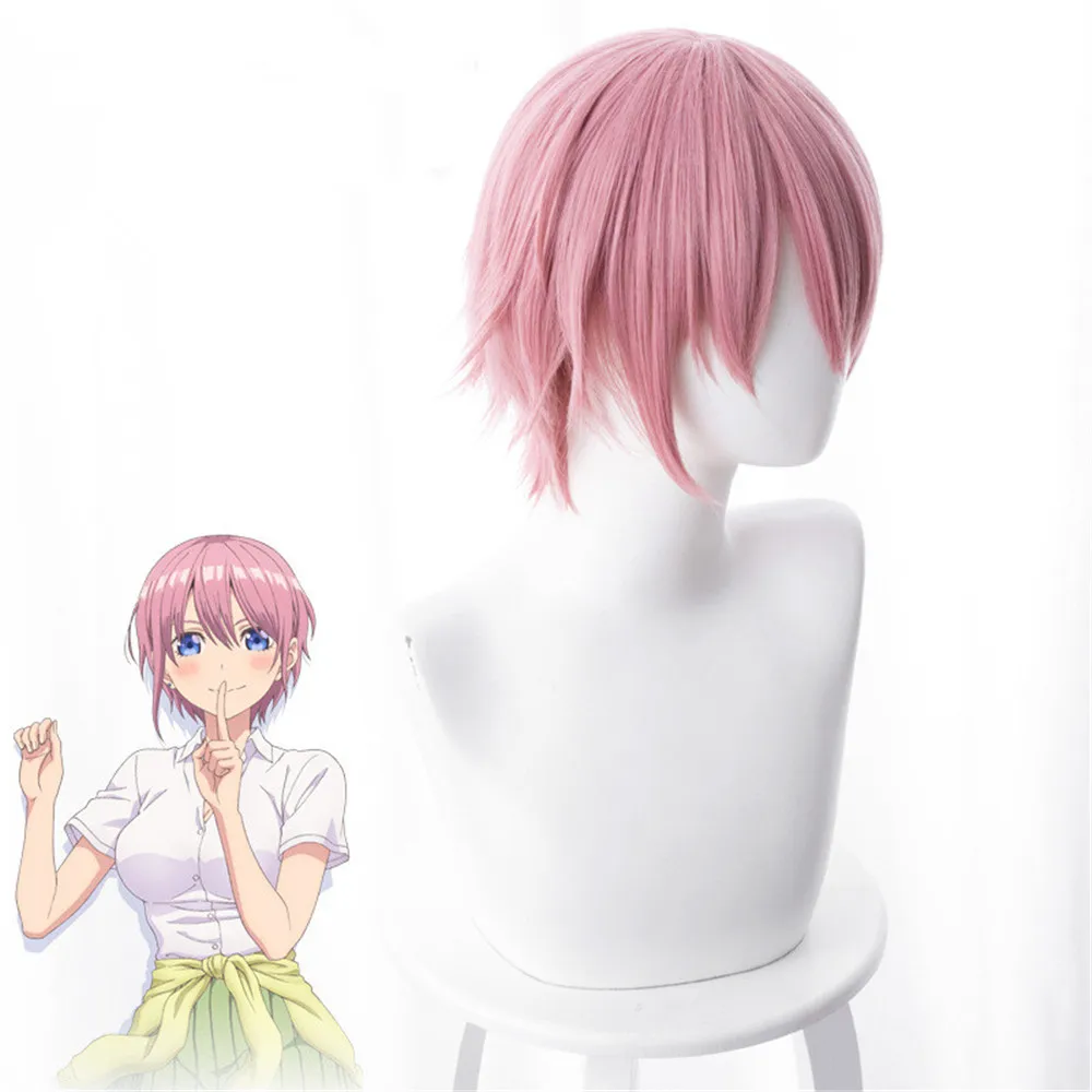 Парики для косплея Gotoubun no Hanayome Nakano Ichika короткие прямые парики Хэллоуина