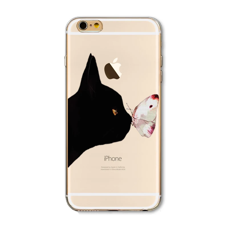 Мягкий Чехол ТПУ Для Apple iPhone 5 5S SE 6 S Корпуса Телефона Оболочки Забавный Кот СОБАКА