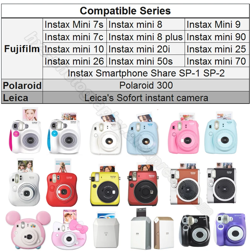 

100 White Sheets Fujifilm Fuji Instax Mini Film For Mini 11 8 9 7s 70 90 25 Instax Instant Camera Share Liplay SP-1 SP-2 printer