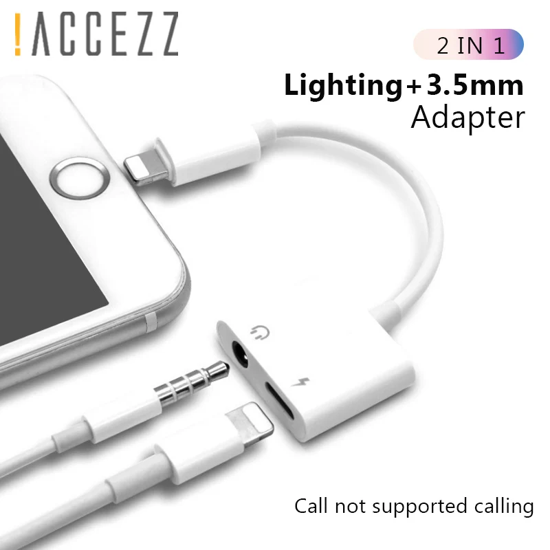 ! ACCEZZ 2 в 1 зарядка-адаптер для наушников IPhone X XS Max XR 7 8 Plus разъем Aux 3 5 мм зарядное