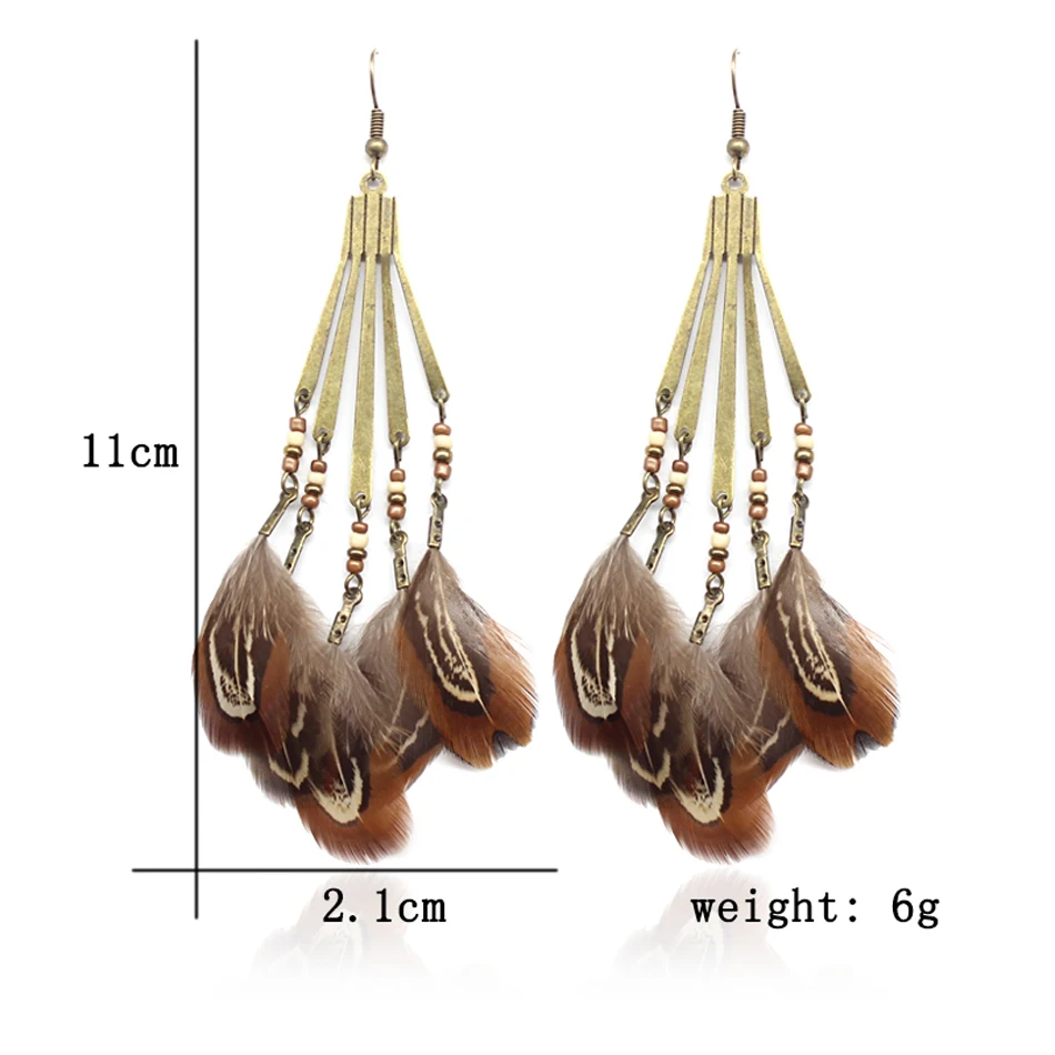 Богемные деревянные бусины окантованные металлическими коричневыми перьями с