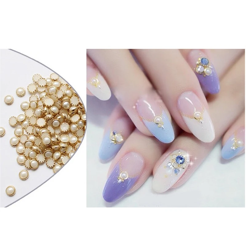 Цветные Стразы для ногтей 1 коробка цветные разных размеров жемчужные шпильки
