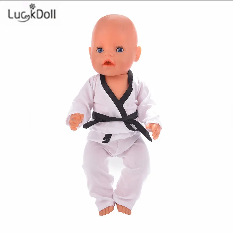LUCKDOLL High Quality Fashion New Taekwondo Clothing Suitable for 18&quot American Doll or 43cm toy Accessories | Игрушки и хобби