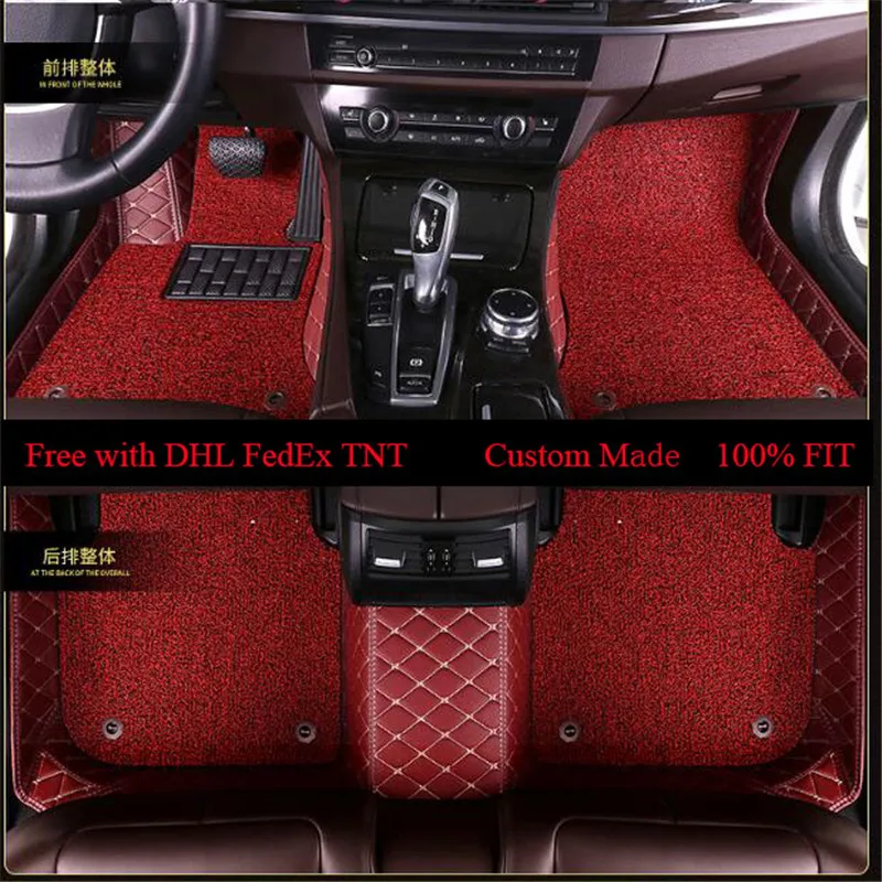OLPAY Leathe Floor Mat For Volkswagen Passat Tiguan Bora Sagitar Polo Touareg Golf Touran Magotan Teramont Double Layer Foot Pad |