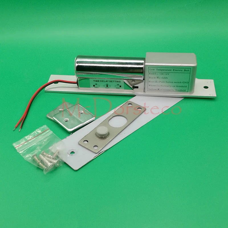 Rfid замок дверной деревянный 125 кГц с кнопкой выхода и брелками|electric bolt lock|exit buttonbolt
