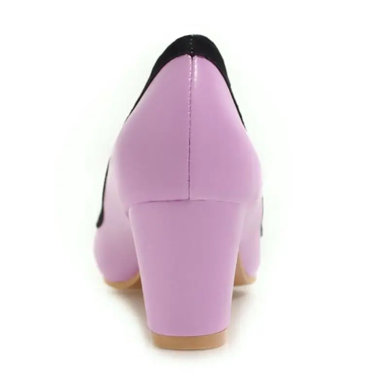 FITWEE Brand Women Pumps Mixed Color Thick High Heels Shoes Office Ladies Daily Club Fashion Footwear Size 33-43 | Обувь