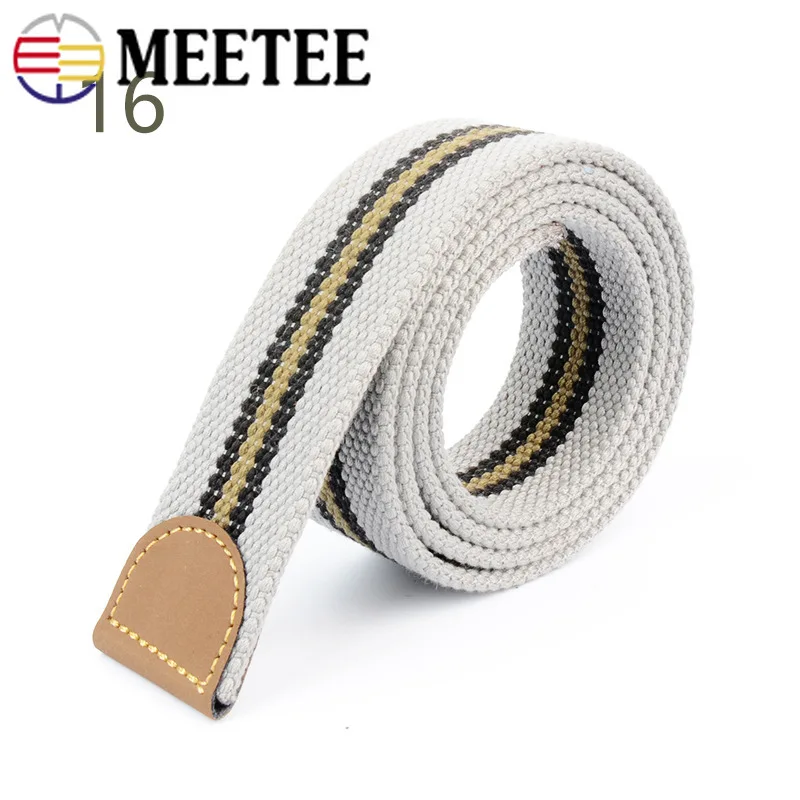 Meetee 1pcs 110cm 4mm Thick Woven Canvas Webbing Belt Suitable for Alloy Buckle DIY Manual Sewing Accessories BD349 |
