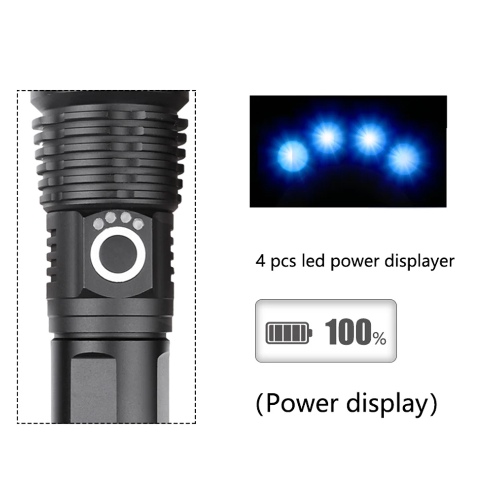 Сверхмощный светодиодный фонарь XHP70.2 Xlamp XHP50, яркий USB фонарь с зумом, 18650, 26650, перезаряжаемый охотничий фонарь, 5 режимов