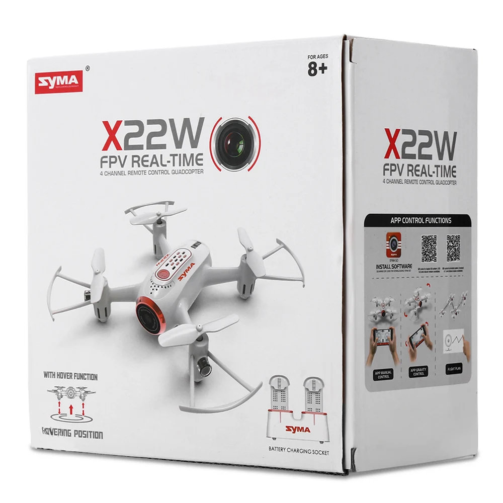 Syma X22W Wifi FPV Карманный Радиоуправляемый Дрон HD камера Безголовый режим RC полет