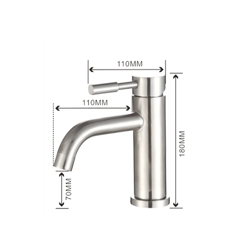 

1pc 304 Stainless Steel Waterfall Basin Sink Mixer Tap Bathroom Basin Faucet Deck Mounted