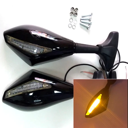 Black 1 GSXR600 750 SRAD 1996-2000 мотоцикл Зеркало заднего вида с поворотом светильник для гскс R600 GSXR750 SRAD 1996 1997 1998-2000 - Цвет: Black 1