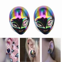 body punk irridescent alien pyrex glass gauges ear expanders ear plugs and tunnel piercing body jewelry alargador de orelha