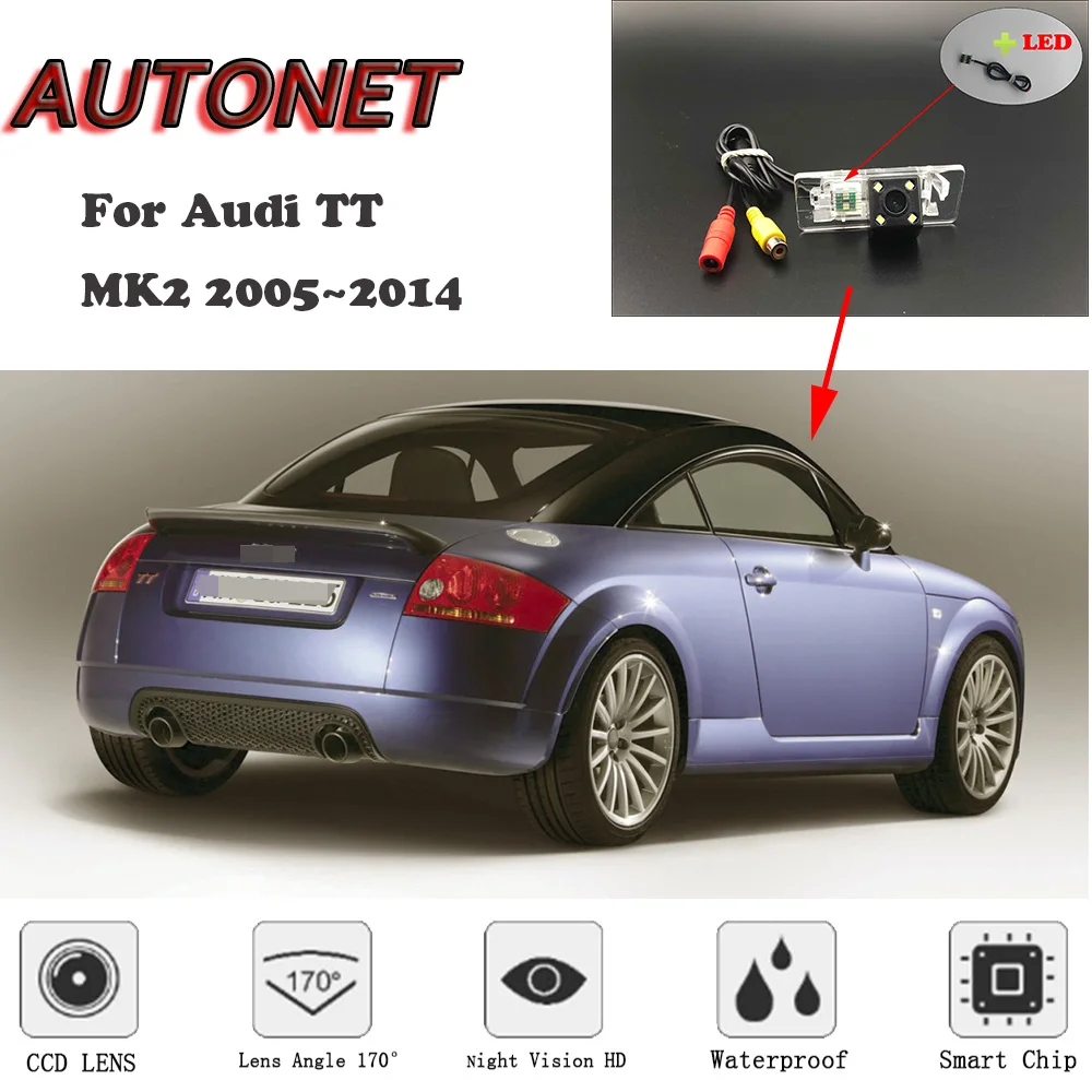 Камера заднего вида AUTONET HD с ночным видением для Audi TT MK2 2005 ~ 2014 CCD/камера номерного