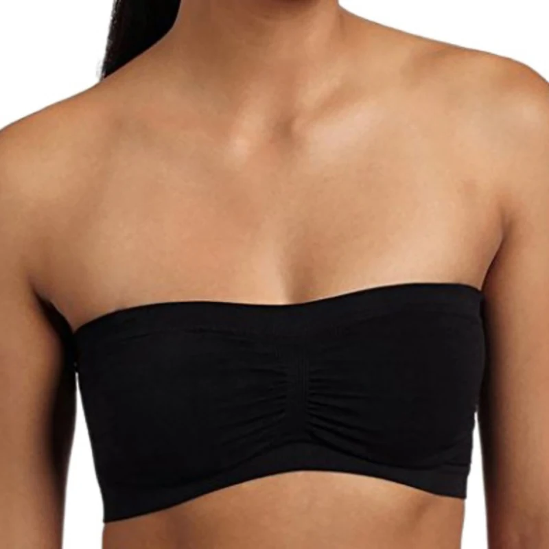 

Sexy Lady Stretch Boob Tube Top Women Girls Soft Strapless Bandeau wrapped chest Bra Padded Bralette Seamless Solid Underwear